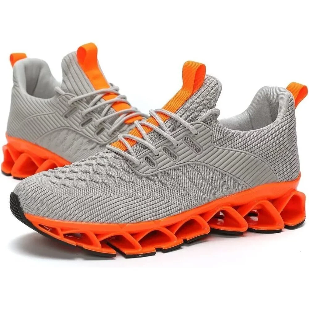Women Orange Beige Slip-On Walking Running Shoes Blade Sneakers Non-Slip Comfort